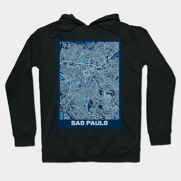 Sao Paulo - Brazil Peace City Map Hoodie by tienstencil